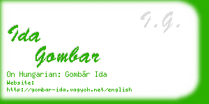 ida gombar business card