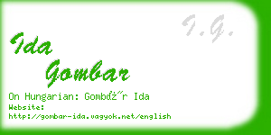 ida gombar business card